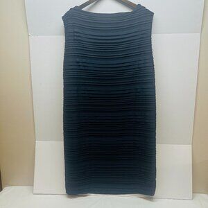 Evan Picone Dark Navy Blue Sheath Dress Ruffled Fully Lined Size‎ 1X